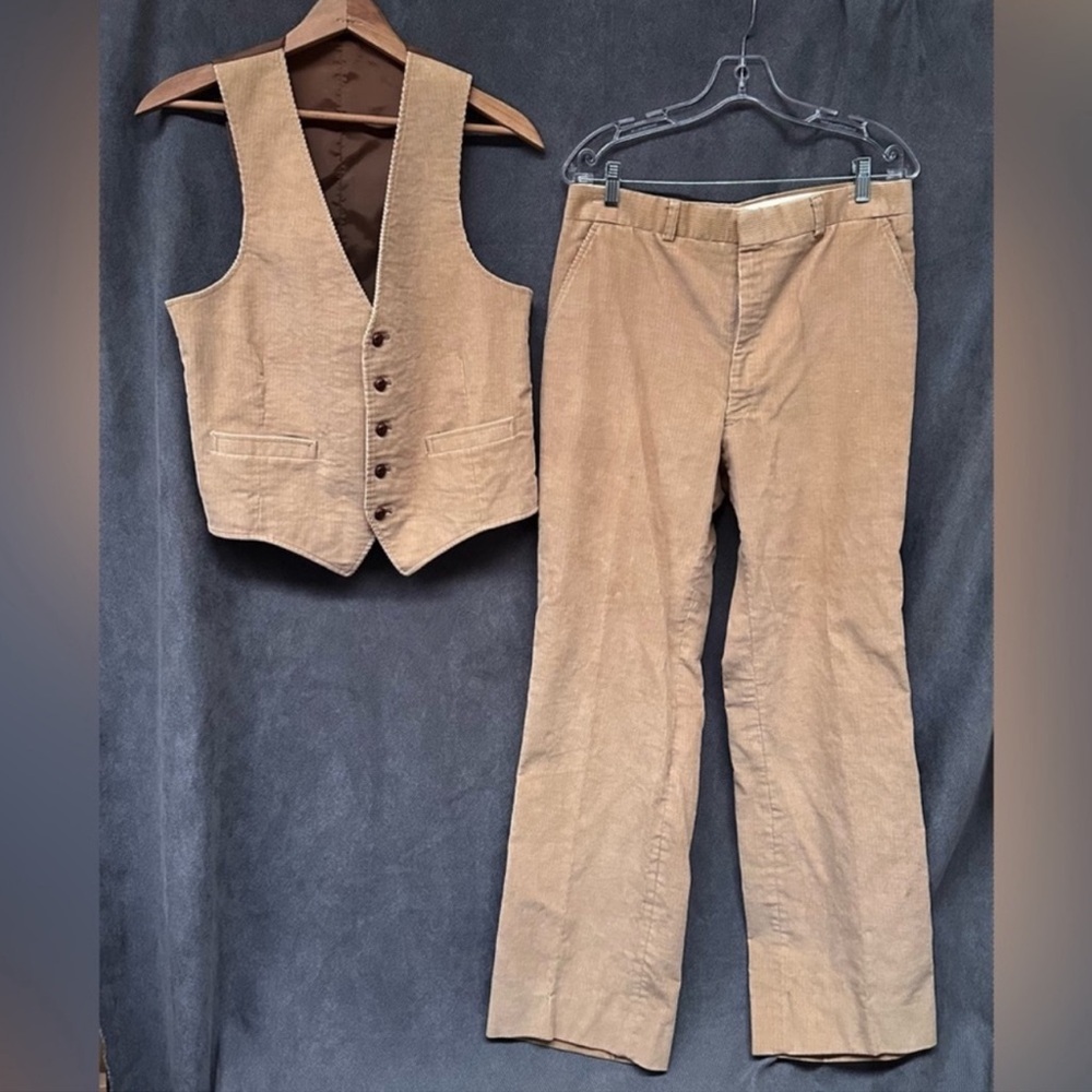 Vintage corduroy vest and pants set